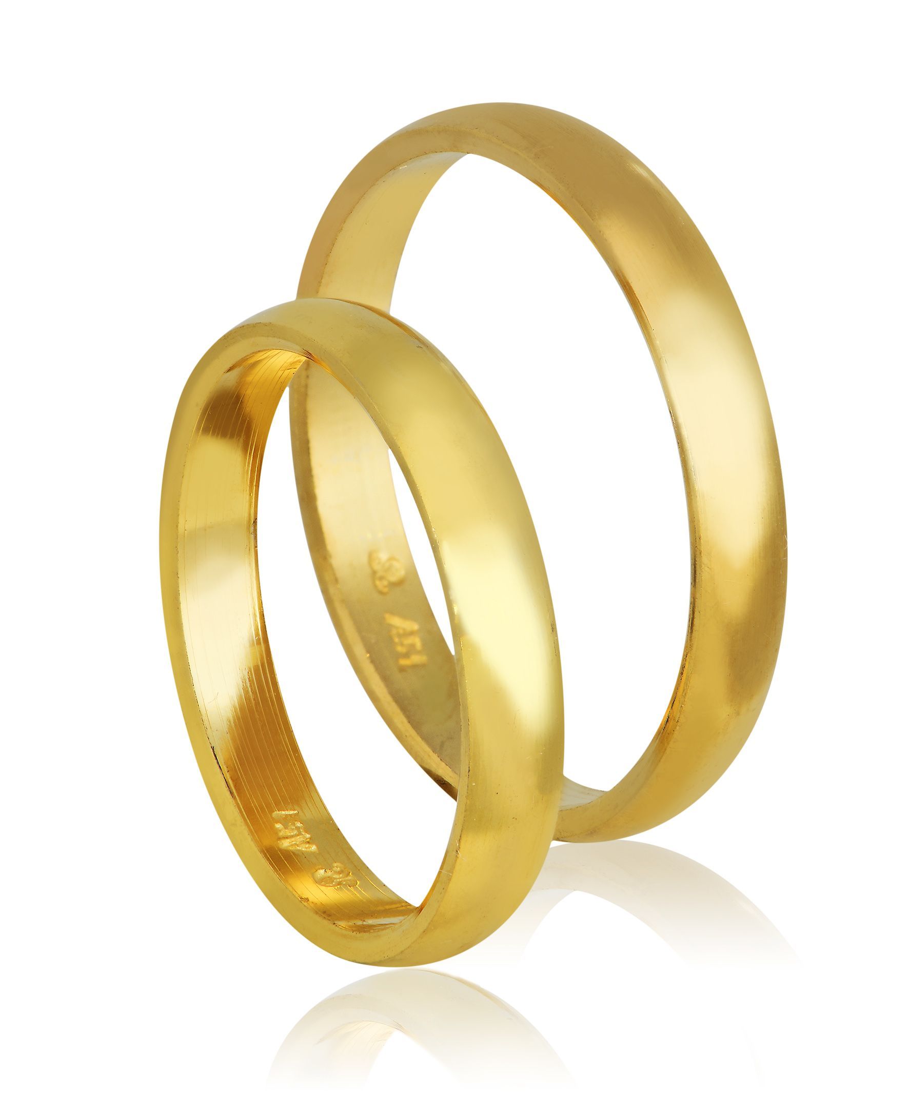 Golden wedding rings 3mm (code 412)